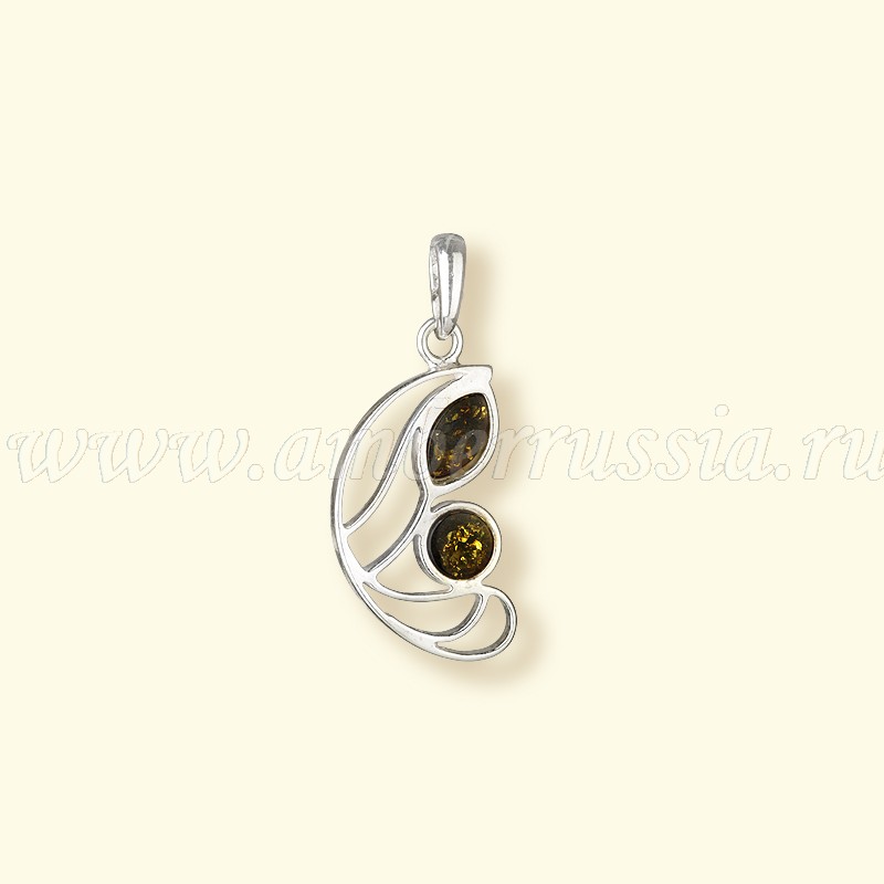 Подвеска Посеребрение, янтарь